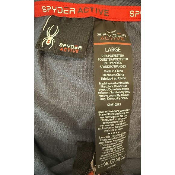 Spyder Athletic Mens L Gray Quarter Zip Pullover Long Sleeve Zip Stretch Shirt - Picture 5 of 5